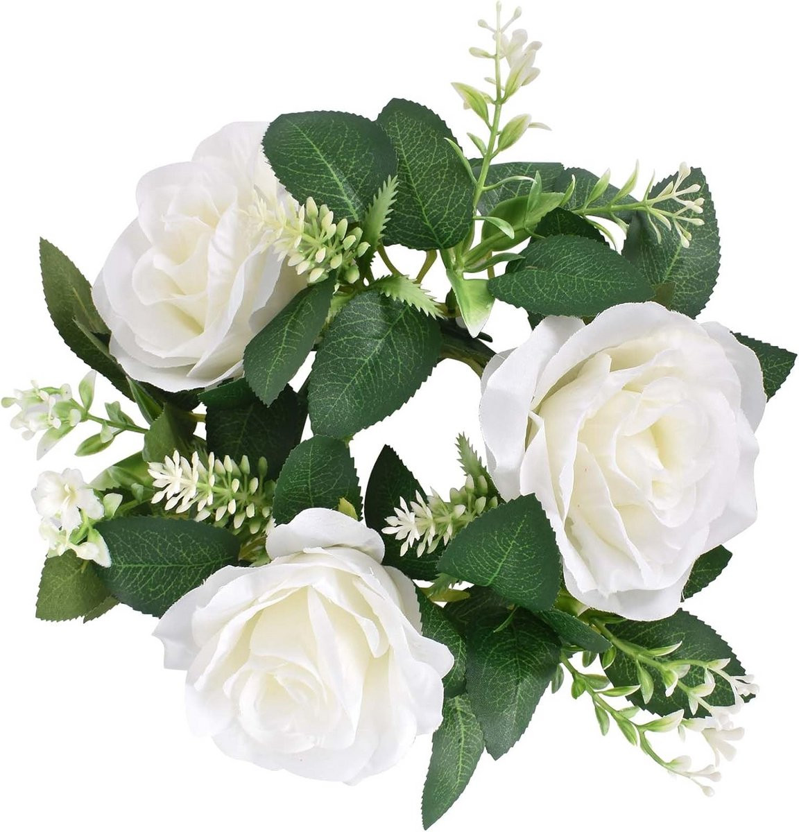 Decoratieve Kunstbloemenkrans Slinger met Rozen en Groen voor Kaarsen en Tafeldecoratie