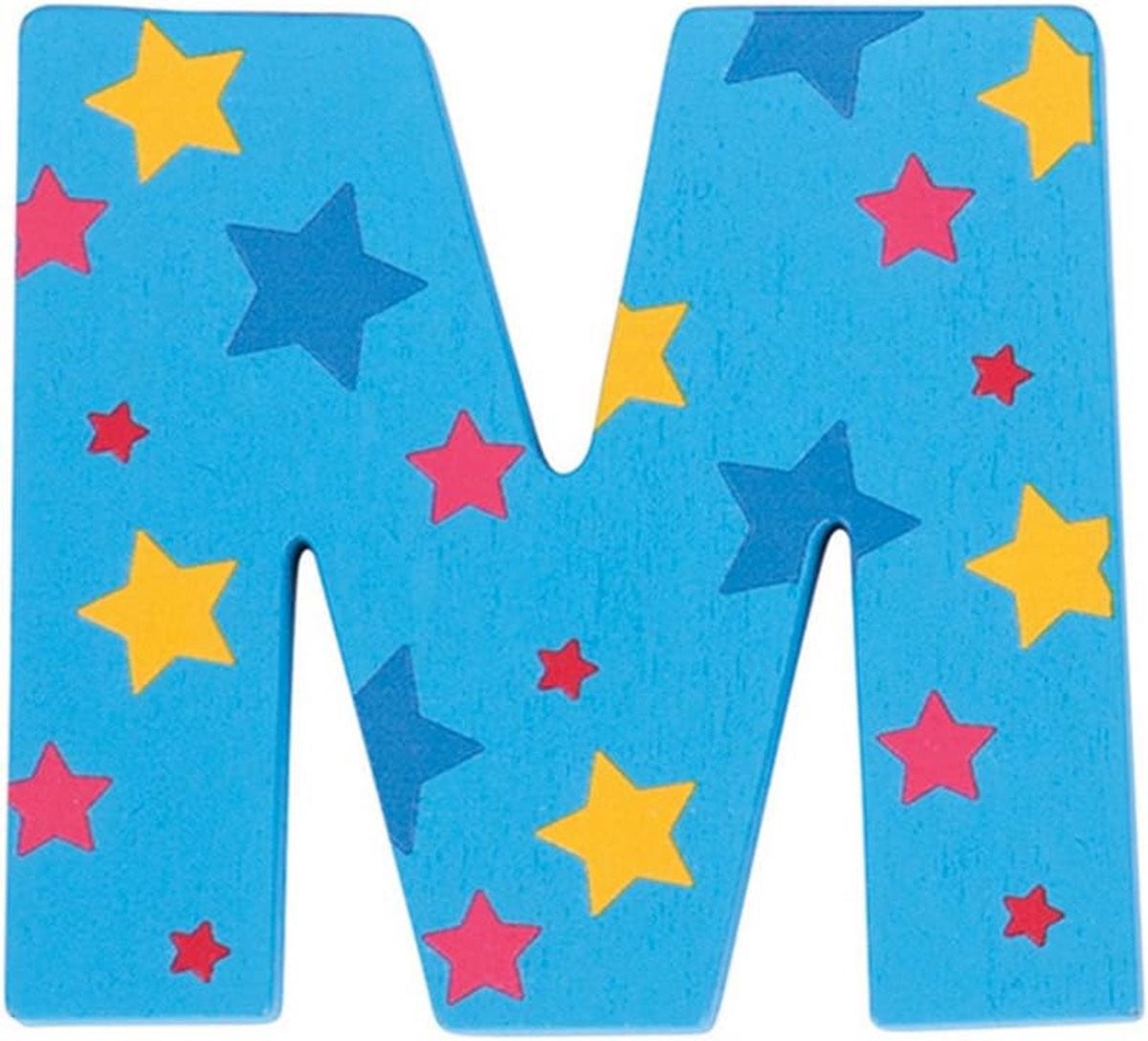Houten Ster Letter M Blauw Decoratie voor Kinderkamer