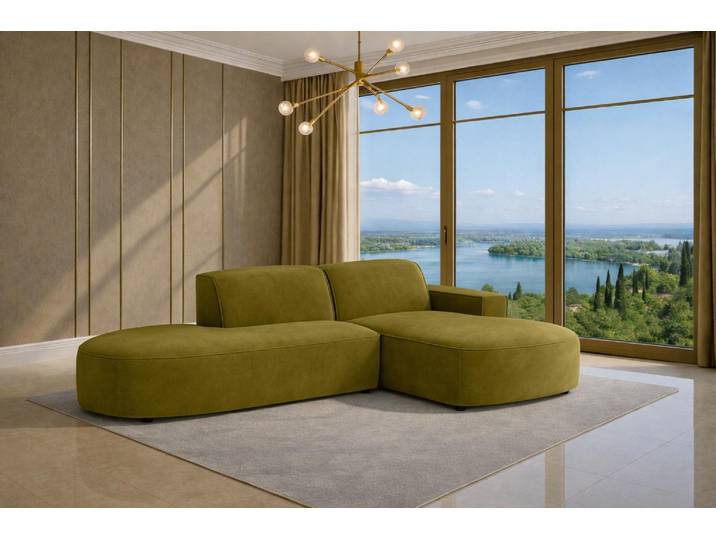 Kaiser Möbel Ecksofa Cursal Atelier, Stoff Salvador, Olive, Rechts