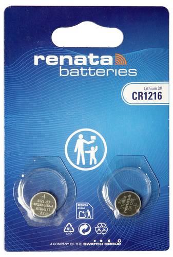 Renata Knopfzellenbox CR1216 3V 2 St. 25 mAh Li-MnO2