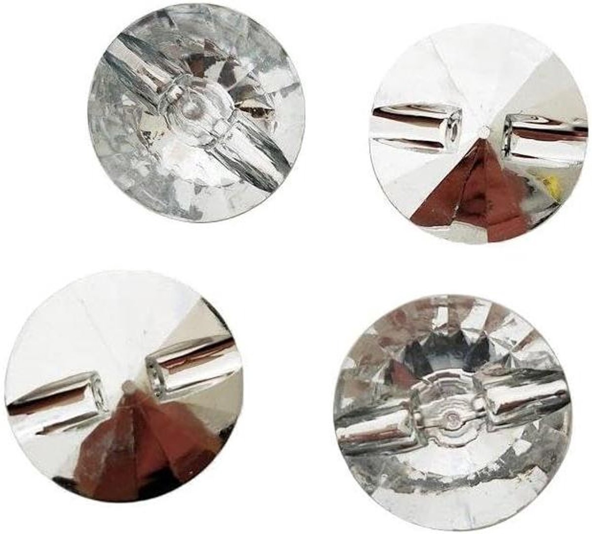 20 stuks Decoratieve Kristallen Knoppen in Zilver met Glanzende Glasdiamant, Diameter: 30 mm