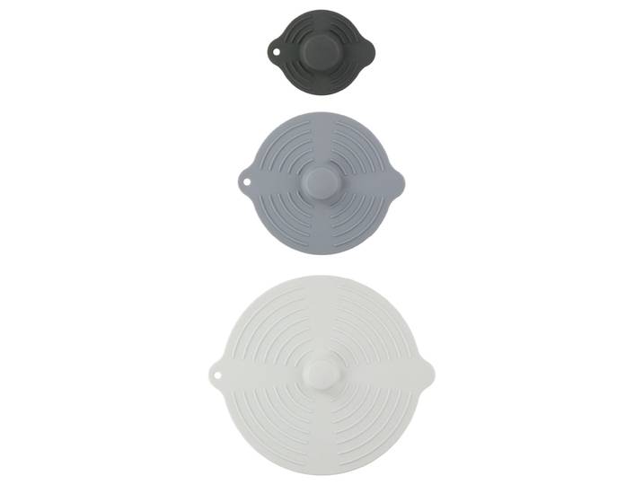 Silikondeckel, 3er Set, dehnbar, unterschiedliche Grössen, mehrfarbig