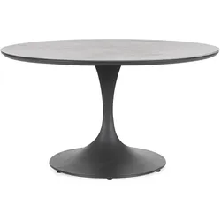 Gartenesstisch Arnold aus Aluminium und Stein, modern, rund Ø 120 cm, anthrazit, für 4–6 Personen