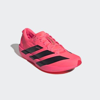 Laufschuh ADIDAS PERFORMANCE "ADIZERO ADIOS 9", Herren, Gr. 45, pink (solar turbo, core schwarz, lucid rot), Synthetik, Textil, Schuhe Laufschuh, niedrig aufgebauter, leichter Schuh