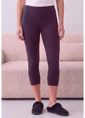 Plus Size Women's Plus Size Essential Stretch Capri Legging by Roaman's in Dark Berry (Size 34/36) Activewear Workout Yoga Pants