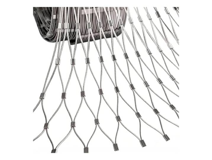 Hynbdes 304 Edelstahl-Seilnetz, Absturzsicherung, Treppe Zaun, Flexibel Multifunktionales Garten-Metallnetz, Flexibles Seil Netz, für Balkone, Bauernhof, Zoos und Zäune, 5cm/1.5mm 2.5×7m