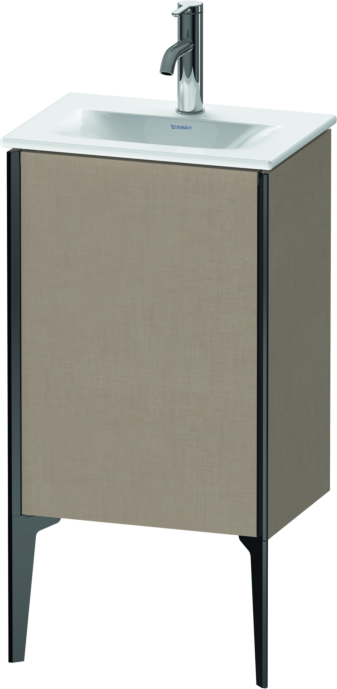 Duravit XViu Waschtisch-Unterschrank XV4068LB275 43x31x59,1cm, 1 Tür, schwarz matt, Tür links, leinen