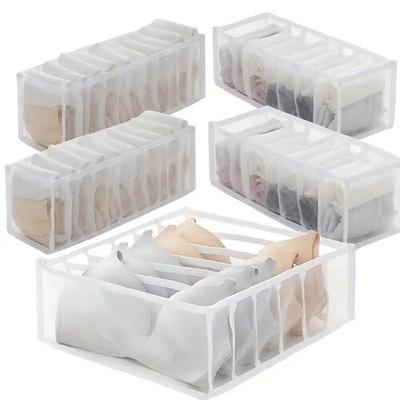 5-teiliger Schubladen-Organizer für Unterwäsche, Schubladen-Organizer für Socken und BHs, schwarzer faltbarer Schubladen-Organizer für Socken und Unterhosen, Aufbewahrungsboxen für Kleidung, Strümpfe, Krawatten und BHs