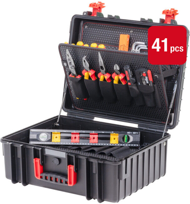 Wiha mallette à outils XL 2 electric 41 pcs I Mallette à outils complète pour électriciens I Mallette avec outils I Boîte à outils avec équipement pou (46816)