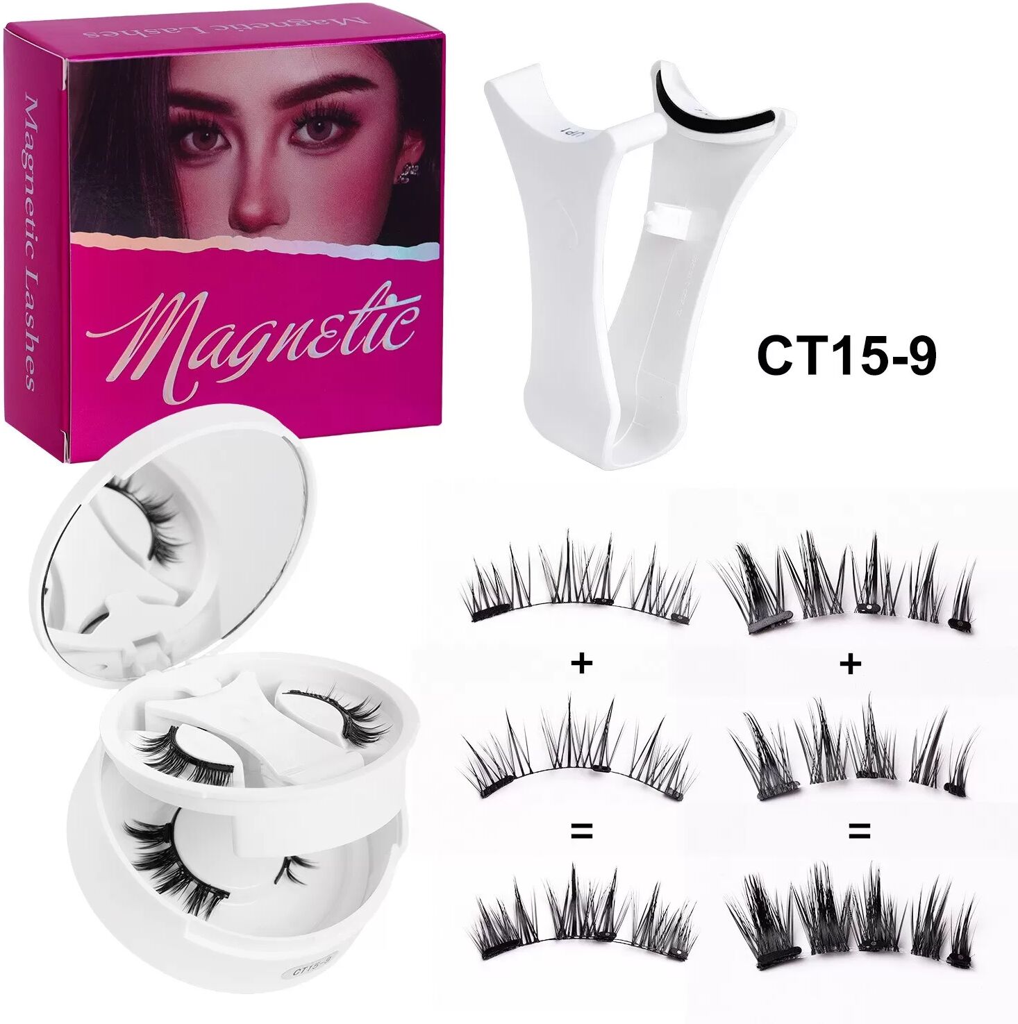 INF Zwei Paar magnetische Wimpern – Kein Kleber nötig, wiederverwendbar & einfach anzubringen