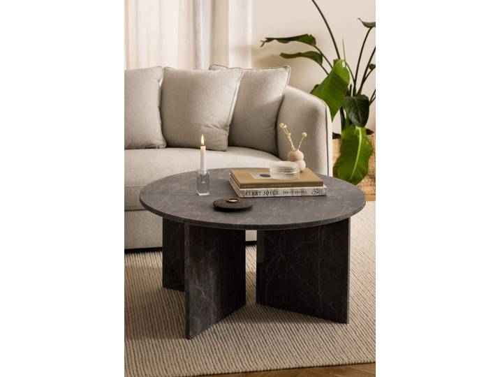 freiraum Couchtisch Vega, in Braun, Marmor - 42x90cm (HxD)