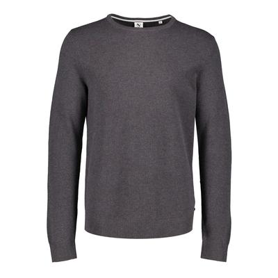 Strickpullover JACK’S "Strickpullover Comfort Fit", Herren, Gr. M, grau (dk grau mel), Obermaterial: 100% Baumwolle, Rundhals, Pullover Strickpullover
