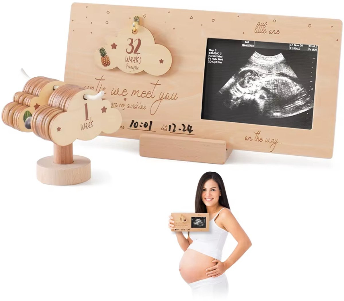 Sonogram Fotolijst Baby Echo Foto - Ultrasone Fotolijst voor Zwangerschap Aandenken en Baby Cadeau