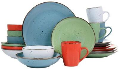 Elama Evelyn 20 Piece Color Dinnerware Set for 4 in Assorted Color