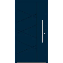 Aluminium Haustür "LUNA" SCHÜCO ADS 75.SI RC2 Stahlblau RAL 5011 innen öffnend DIN rechts
