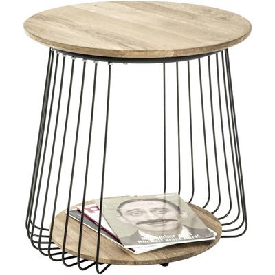 Beistelltisch HAKU "Sofatisch, Wohnzimmertisch", schwarz (braun, braun, braun), B:50cm H:52cm T:50cm, Tische, Beistelltisch, rund - aus Massivholz Braun - Ø/H 50/52 cm