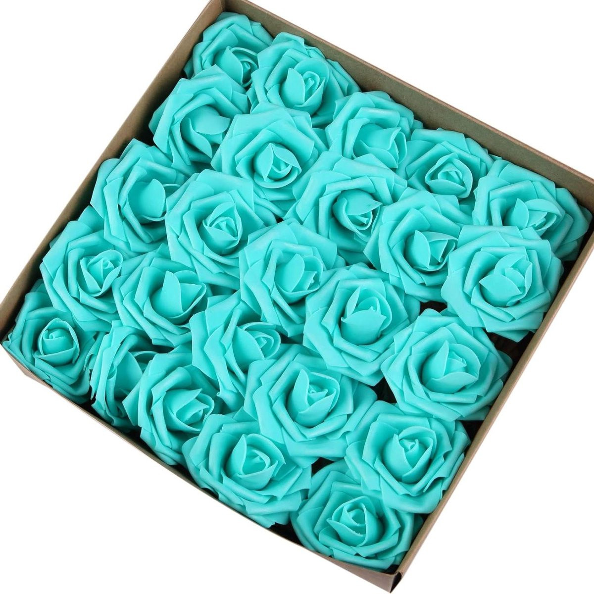 Kunstrozen Boeket Mintgroen - 50 Stuks Weerbestendige Nepbloemen voor Decoratie