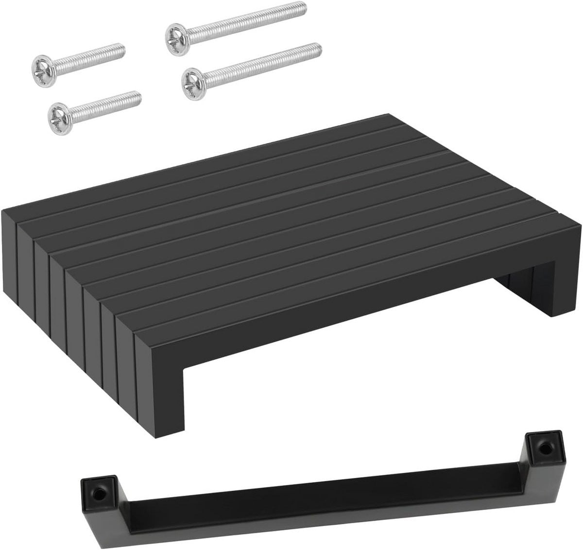10x Zwarte RVS Meubelgrepen 160mm - Vierkante Handgrepen voor Keukenkastjes en Lades