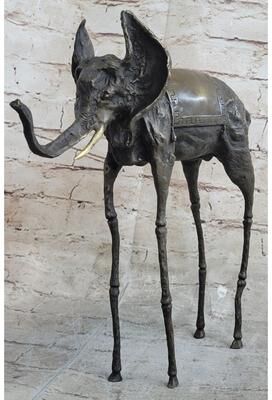 Bronzhaus Salvador Dali Surrealist Elephant With Long Legs Bronze Metal Sculpture Statue Figurine