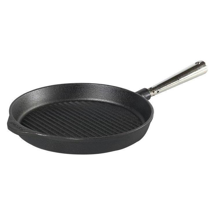 Skeppshult Gusseisen Grillpfanne rund Stahlgriff (Grillpfanne, Gusseisen, 25 x 3.80 cm) (0025)