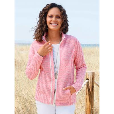 Fleecejacke CASUAL LOOKS, Damen, Gr. 44, rosa (flamingo, meliert), 100% Polyester, Besatz:8% Elasthan, 92% Polyester, meliert, Jacken Fleecejacke