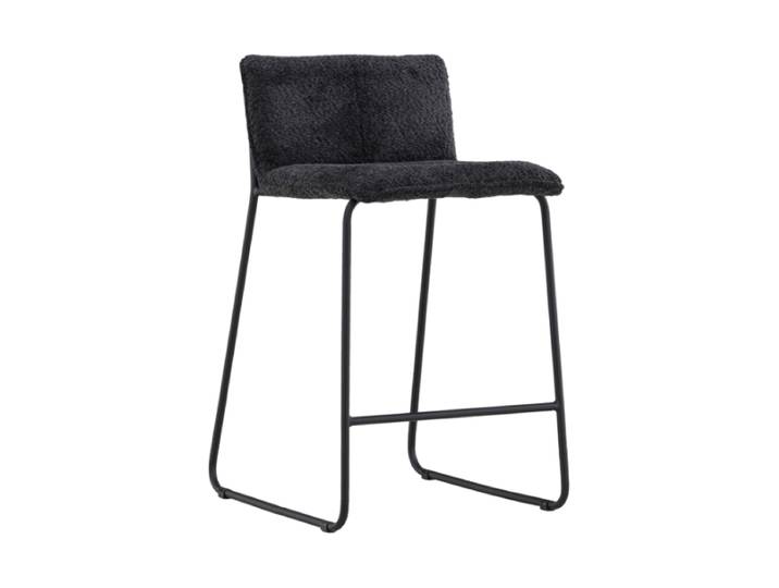 Design Barstuhl „Bisbee“ Bouclé Schwarz VE DESIGN