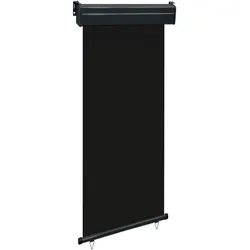 Helloshop26 - Ausziehbare Seitenmarkise/Sichtschutz für Terrasse Garten Balkon 80 x 250 cm schwarz 02_0007042