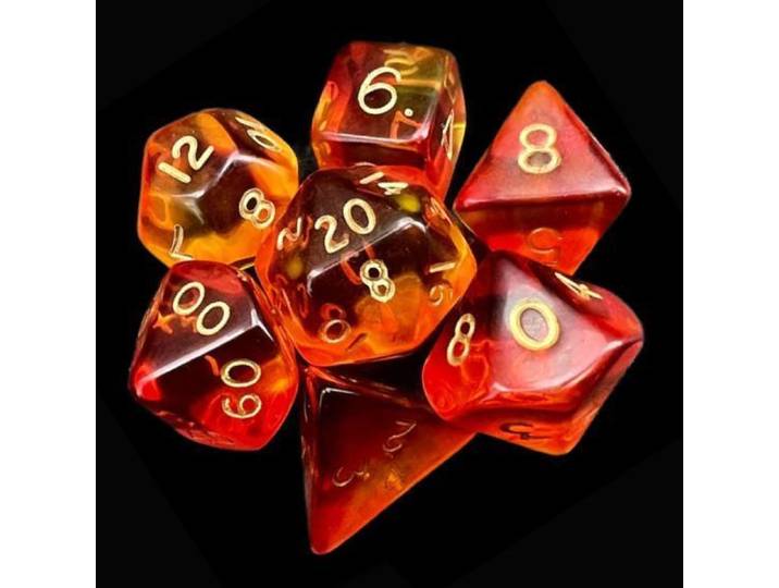 Blitz - Dobbelstenen Set - 7-delig - Rood/Geel