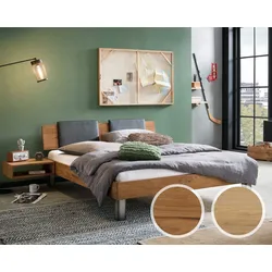 Hasena Pronto Massivholz-Bett Trento Roca/Pella 140x200 cm / Wildeiche natur / 25 cm