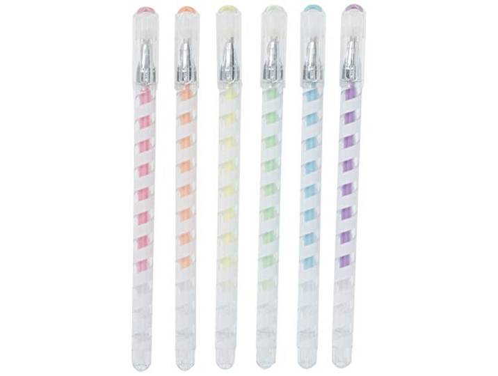 ***6 pastelkleuren balpen.