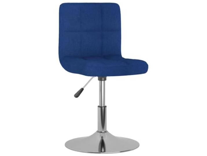 NKOPPFG Esszimmerstühle 4 STK Drehbar Blau Stoff Höhenverstellbar per Gasdruckfeder, verchromtes Stahlgestell, 360 Grad drehbar, modernes Design