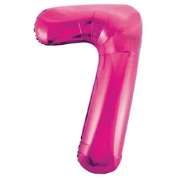Folienballon Zahl 7 pink