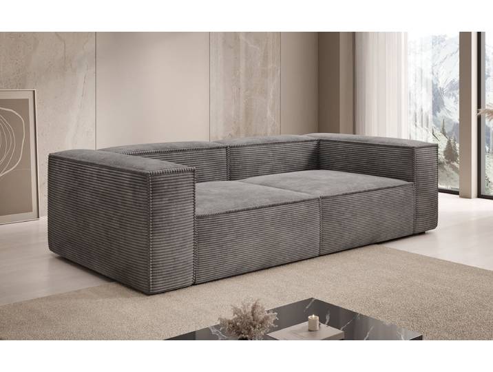 Designer Sofa Lesley 3 Sitzer in Cord - Amber - Cord - Luxusbetten24