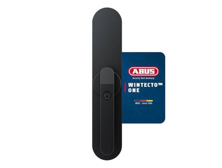 ABUS Moteur de Fenêtre Connecté WINTECTO One - Alarme\, sans Perçage\, Noir Compatible tige carrée 7 mm - App ABUS One - Intégration WLAN via BRIDGE One - 6 piles AA incluses - Volume alarme 110 dBA