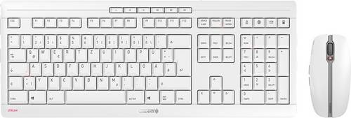 CHERRY Stream Funk, Kabellos Tastatur, Maus-Set Deutsch, QWERTZ Grau