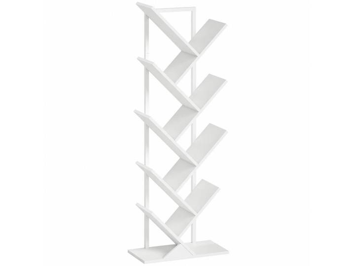 Homcom Bücherregal Spanplatte Stahl Weiß, Nachbildung, 9 Fächer, 24x136x50 cm, Wohnzimmer, Regale, Bücherregale