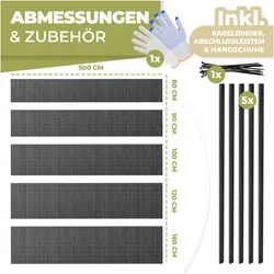 Kesser, Sichtschutz, PVC Sichtschutzmatte Balkonverkleidung Windschutz Sichtschutzzaun (500 cm)