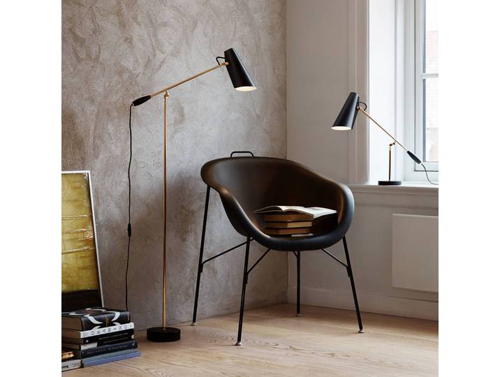 Design vloerlamp BIRDY, zwart, Woon-/ Eetkamer, Aluminium, Design, vloerlamp
