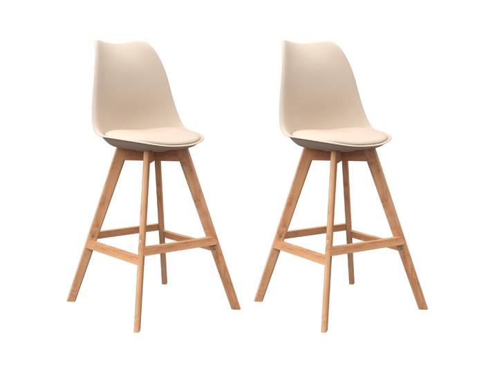 Barhocker AMELIA 2er Set beige