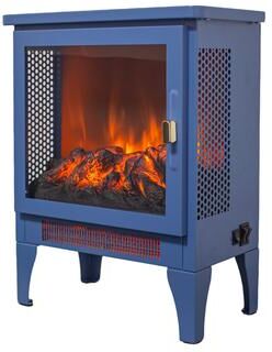 Kodotan sofa 17 inch Freestanding Electric Fireplace Stove heater with 3D Flame effect,Classic Blue