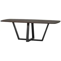 Esstisch Tablo Eiche FSC, ovales Design, modern mit DTL-Gestell, dunkelbraun, 200 x 90 cm