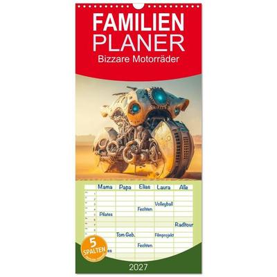 Familienplaner 2027 - Bizzare Motorräder mit 5 Spalten (Wandkalender, 21 x 45 cm) CALVENDO