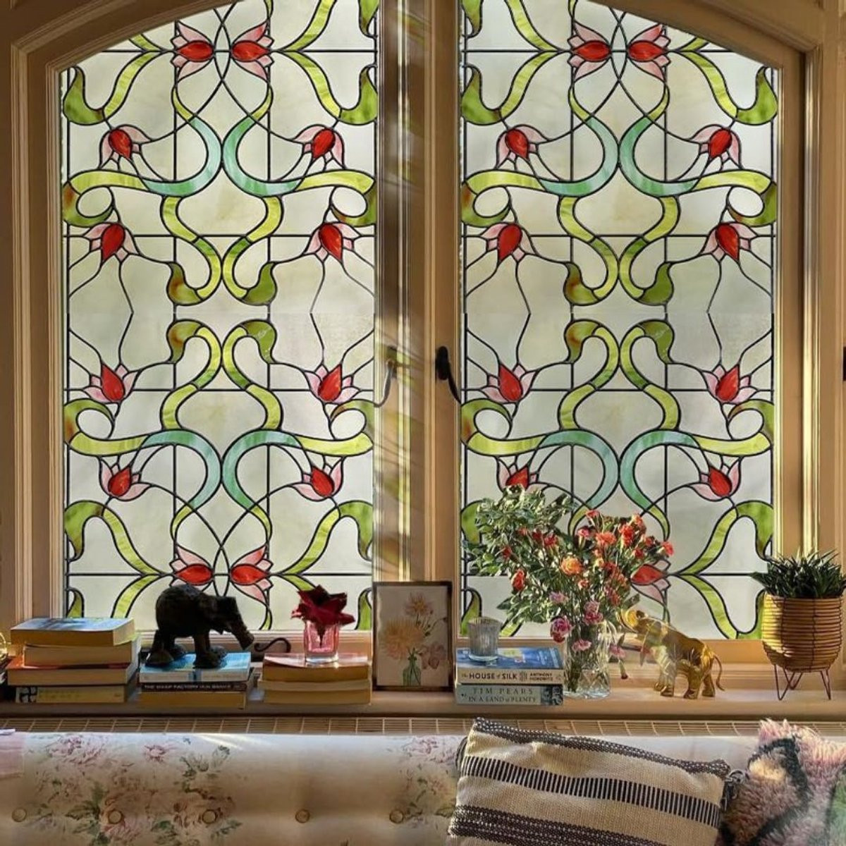 CLVP Raamfolie Glas in Lood - Zelfklevend - Antieke Look - Lood Regenboog