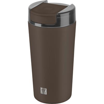 Thermobecher ZWILLING "Thermo Plus", braun (chocolate), B:8,5cm H:17,5cm, Edelstahl, Trinkgefäße, Thermobecher, Edelstahl, Doppelwandig, To-Go, Auslaufsicher