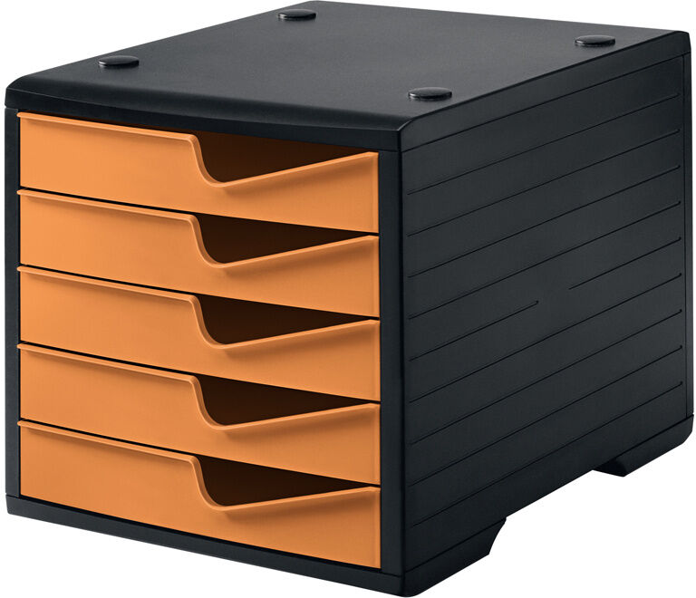 B2B Partner Sortierbox, 5 Schubladen, schwarz/orange