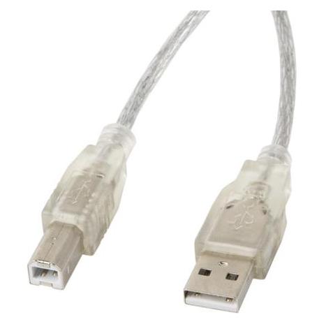 Lanberg CA-USBA-12CC-0050-TR USB Kabel 5 m USB 2.0 USB B Transparent (5 m, USB 2.0) (CA-USBA-12CC-0050-TR)