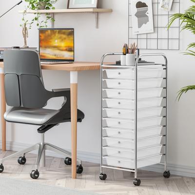 Lirago 10 Drawer Rolling Storage Cart Organizer with 4 Universal Casters