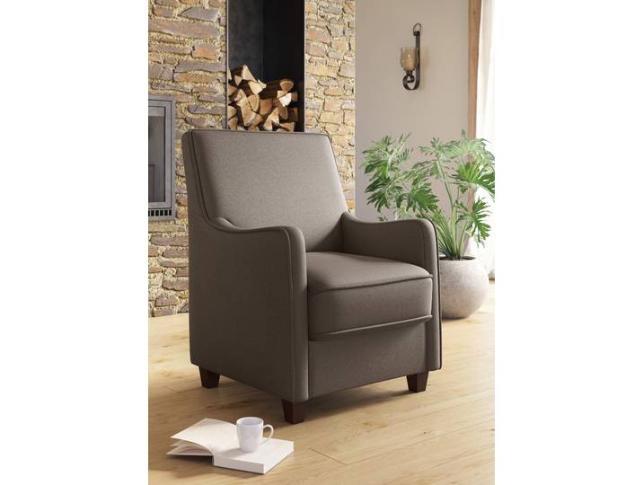 Sessel GOODPRODUCT County , braun (nuss), B:70cm H:91cm T:75cm, Luxus-Microfaser (100% Polyester);Struktur fein (100% Polyester);Luxus-Microfaser weich (90% Polyester, 10% Polyamid), Sessel, Sessel, mit englischer Naht und Federkern-Polsterung