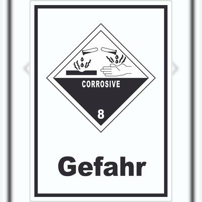 HB-Druck Aufkleber Ätzende Stoffe Gefahr Corrosive A5 (148x210mm)