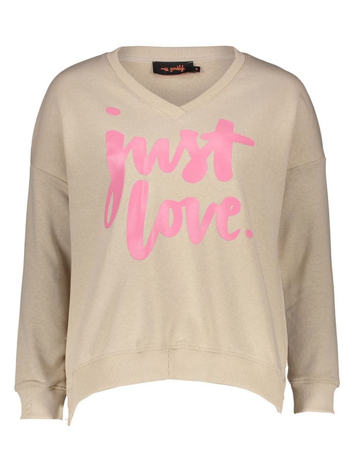 miss goodlife Sweatshirt "Just Love" in Beige - L